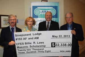 Sinepuxent Lodge #194 AF And AM Contributed $22,338 To Estabish The Billie R. Laws Masonic Scholarship