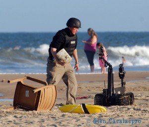 Robot Probes Suspicious Package Found On Beach