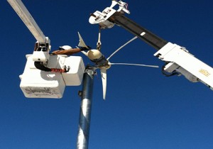 Smaller Wind Turbine Collecting Data In Berlin In Advance Of Larger One